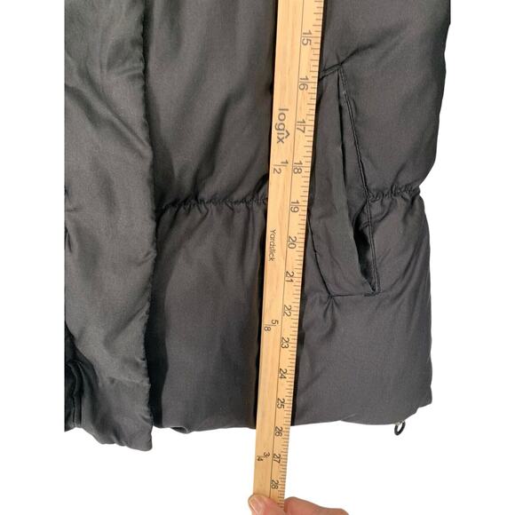 Gap Down Puffer Jacket Medium Black Zipper Snaps Pockets Womens - Picture 7 of 12